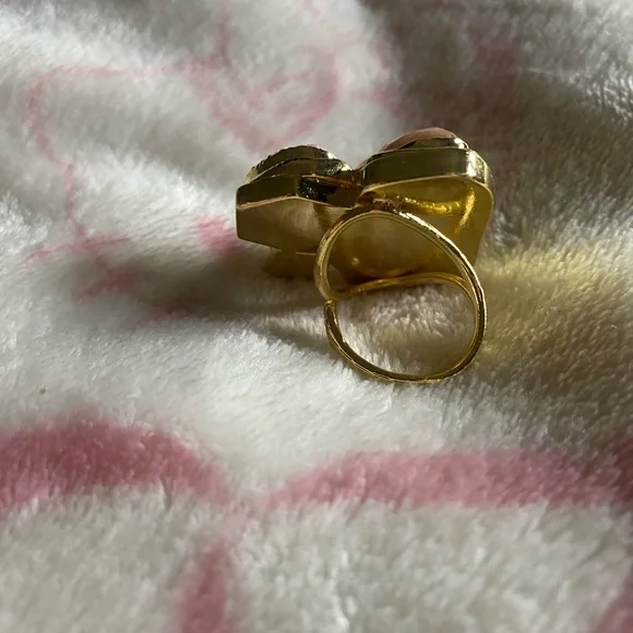 Real Pearl and Stone 18k GP Ring - Picture 4 of 5